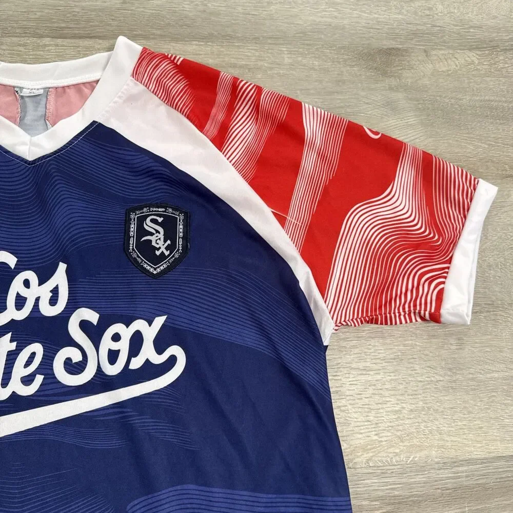 Chicago White Sox Jersey Los White Sox Soccer Men's Blue Red XL Polyester